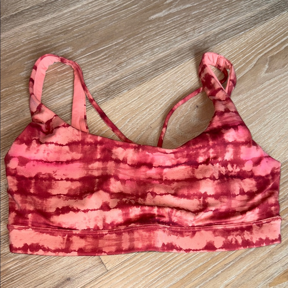Athleta Red Tie-Dye Sports Bra